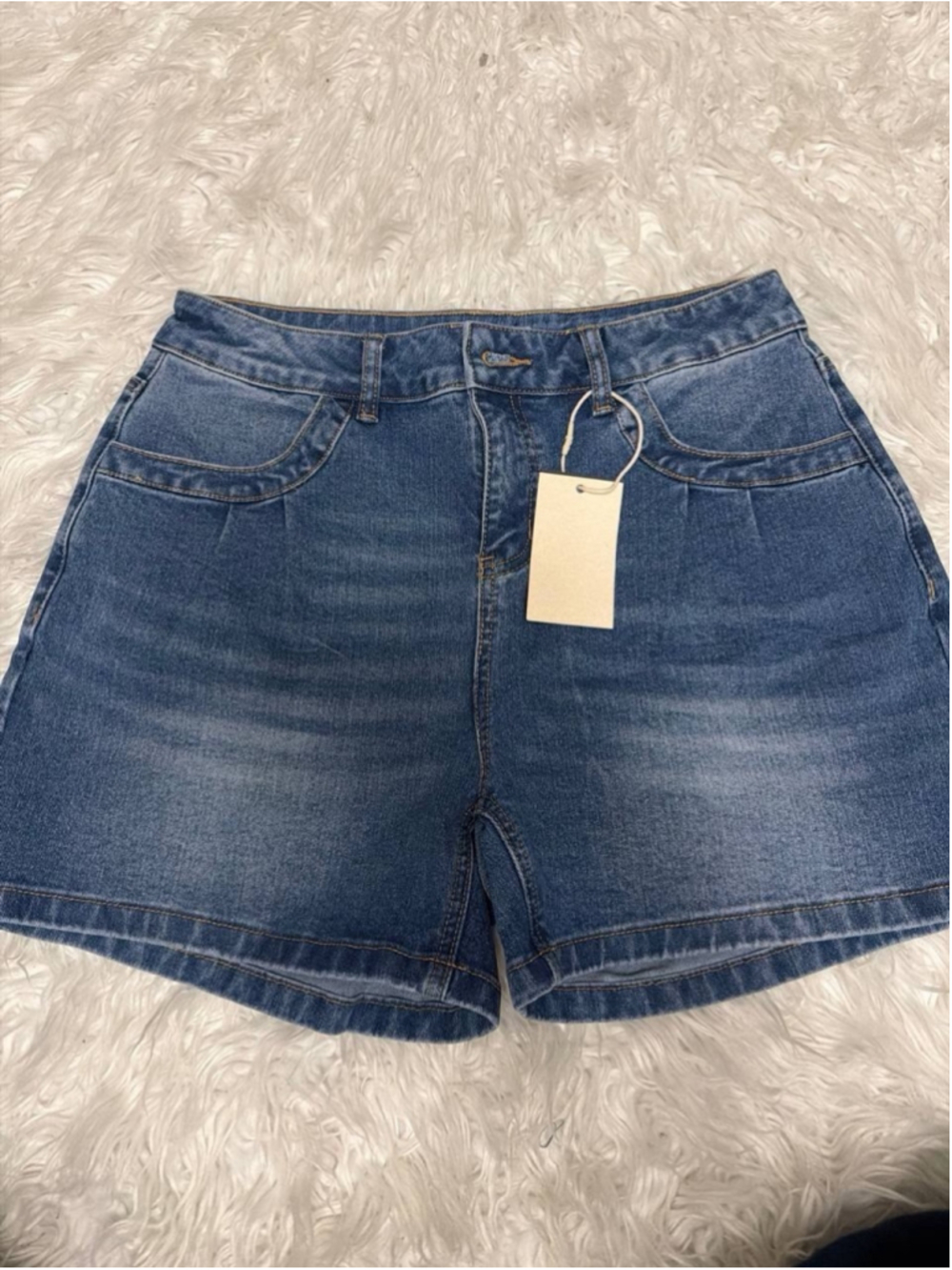 Flamingals Mid Rise Bermuda Denim Shorts M